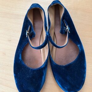 Doen blue velvet Maryjane 39